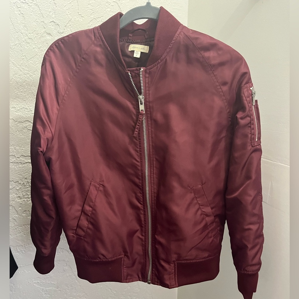 Maroon Silence + Noise Bomber Jacket